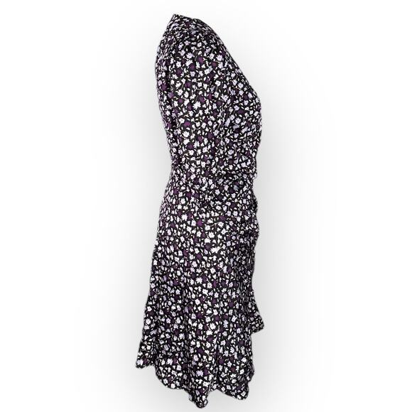 Chinti & Parker Gabriel Floral Mini Dress Women's 2 Black Purple Floral RTR - Picture 6 of 14